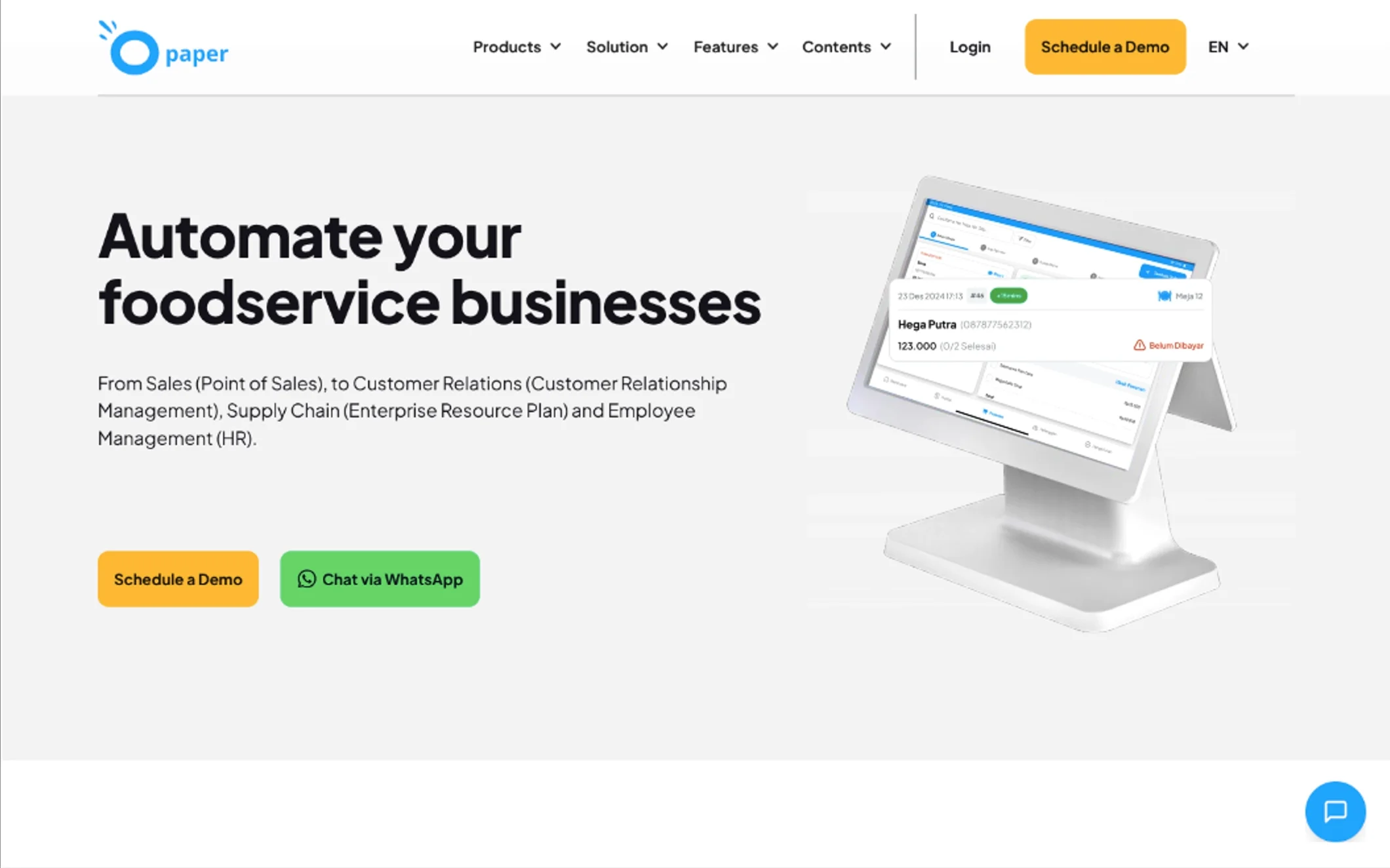 Opaper App - Scaling SEO for F&B Tech Solutions
